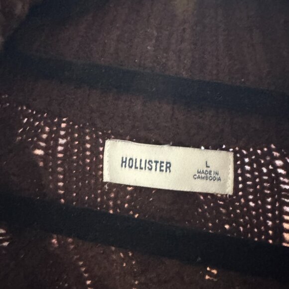 Hollister Comfy Cloud Zip-Up Cable-Knit Sweater - Brown - Picture 4 of 4